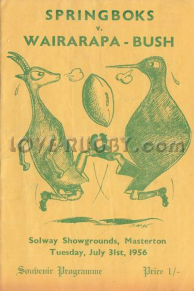 1956 Wairarapa-Bush v South Africa  Rugby Programme